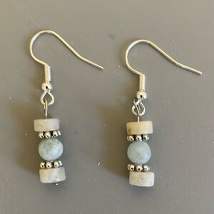 Semi-precious stone beads with silver accents earrings.